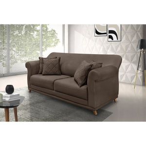 Sofá 2 Lugares 160Cm Veludo Arras Spezzia Decor Marrom