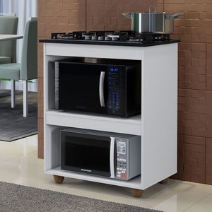 Balcão Para Cooktop 4 Bocas Turim Kaiki Móveis Branco