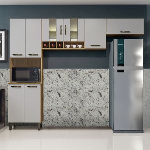 Cozinha Compacta 3 Peças 8 Portas Zafira Valdemóveis Cinamomo/off White