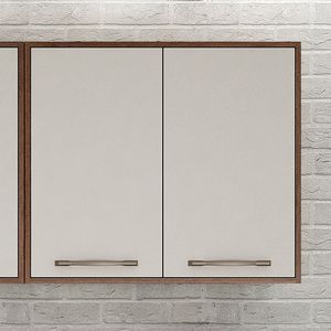 Armário Aéreo Para Cozinha 2 Portas 80 Cm áustria Valdemóveis Chocolate/off White