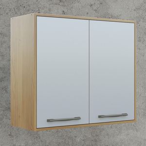 Armário Aéreo Para Cozinha 2 Portas 80 Cm áustria Valdemóveis Cinamomo/off White