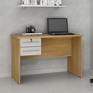 Mesa Para Computador 2 Gavetas Byte Valdemóveis Off White/cinamomo