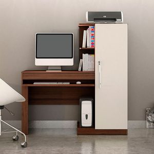 Mesa Para Computador Com Armário 1 Porta 1 Gaveta Office Valdemóveis Chocolate/off White