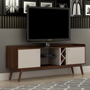 Rack Para Tv Até 60 Polegadas 2 Porta Rio De Janeiro Valdemóveis Chocolate/off White