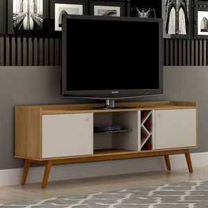 Rack Para Tv Até 60 Polegadas 2 Porta Rio De Janeiro Valdemóveis Cinamomo/off White