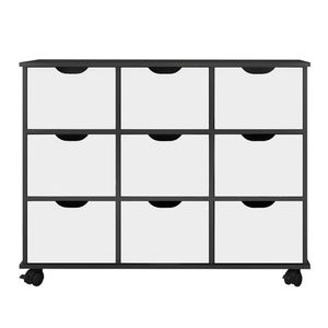 Nicho Organizador Com Rodízios Toys 9 Gavetas Q01 Preto/branco - Mpozenato