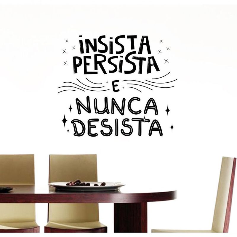 Adesivo de Parede Nunca Desista - Adesivos Decorativos e