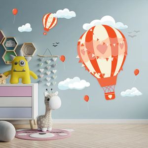 Adesivo De Parede Balão Menino E Menina Balão Laranja