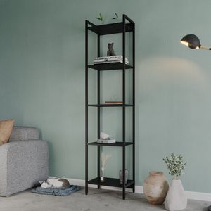 Estante Para Livros Industrial Aço Multiuso 5 Prateleiras 187X45Cm Active Yescasa Preto Onix