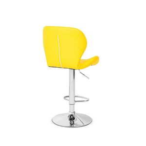 Conjunto 02 Banquetas Slim Couro Pu Regulagem de Altura Amarela