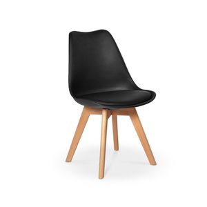 Kit Mesa Jantar Eiffel 90cm Branca + 04 Cadeiras Leda - Preta