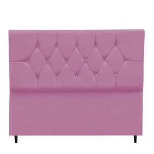 Cabeceira Cama Box Solteiro 90 Cm Geovana Suede Rosê