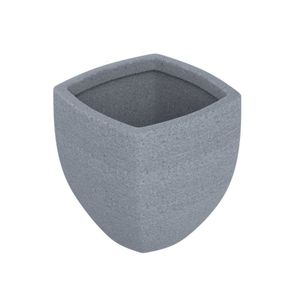Vaso De Planta Trapezoidal 30x37cm Polietileno Sem Prato Fibrarte Branco Stone