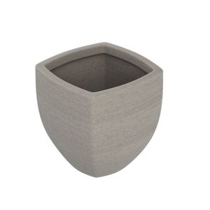 Vaso De Planta Trapezoidal 30x37cm Polietileno Sem Prato Fibrarte Bege Stone