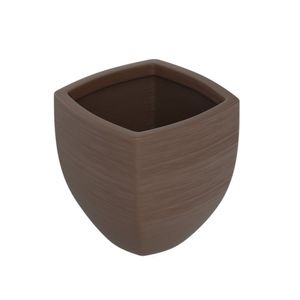 Vaso De Planta Trapezoidal 30x37cm Polietileno Sem Prato Fibrarte Marrom Café