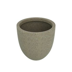Vaso De Planta Cônico 40x45cm Polietileno Sem Prato Fibrarte Lux Telhas Bege Escuro Stone