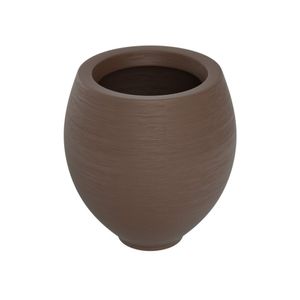Vaso De Planta Oval 50x41cm Polietileno Sem Prato Fibrarte Lux Telhas Marrom Café