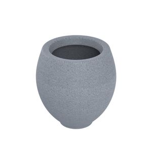 Vaso De Planta Oval 42x39cm Polietileno Sem Prato Fibrarte Lux Telhas Branco Stone
