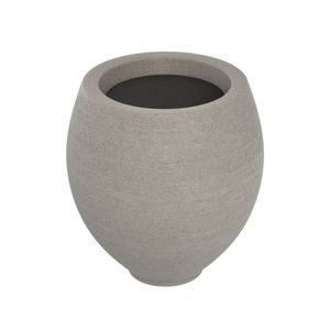 Vaso De Planta Oval 62x45cm Polietileno Sem Prato Fibrarte Lux Telhas Bege Stone