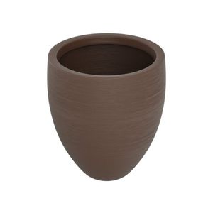 Vaso De Planta Cônico 50x50cm Polietileno Sem Prato Fibrarte Lux Telhas Marrom Café