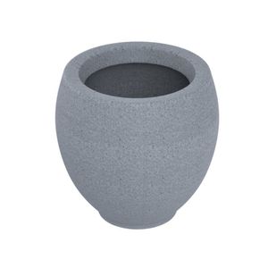 Vaso De Planta Oval 30x32cm Polietileno Sem Prato Fibrarte Branco Stone