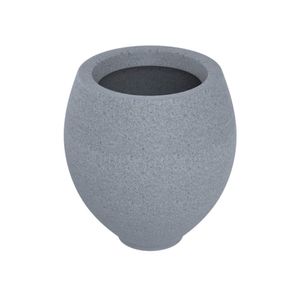 Vaso De Planta Oval 62x45cm Polietileno Sem Prato Fibrarte Branco Stone