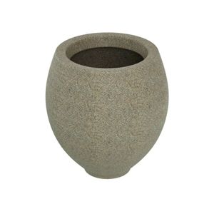 Vaso De Planta Oval 62x45cm Polietileno Sem Prato Fibrarte Lux Telhas Bege Escuro Stone