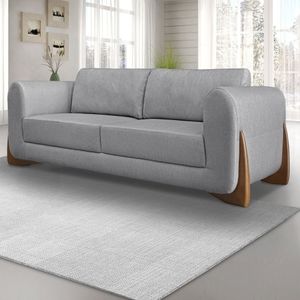 Sofá 2 Lugares 160cm Linho Djon Spezzia Decor Cinza