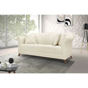 Sofá 3 Lugares 220cm Linho Arras Spezzia Decor Natural