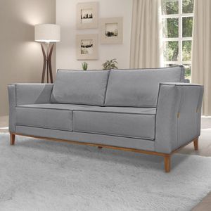 Sofá 2 Lugares 190cm Linho Brest Spezzia Decor Cinza