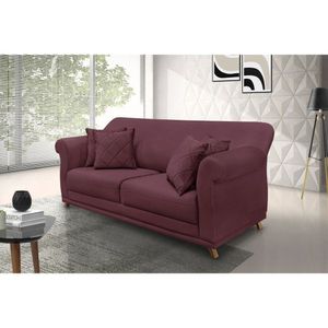 Sofá 2 Lugares 180cm Veludo Arras Spezzia Decor Vinho