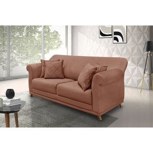 Sofá 2 Lugares 180cm Veludo Arras Spezzia Decor Cobre