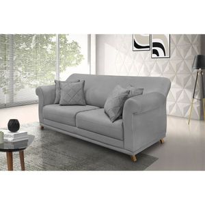 Sofá 2 Lugares 160cm Veludo Arras Spezzia Decor Cinza