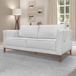Sofá 3 Lugares 230cm Linho Brest Spezzia Decor Grigio