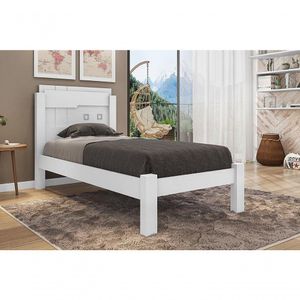Cama Solteiro Leticia Branco - Framar Móveis