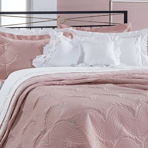 Jogo De Cama King Lisse 4 Peças Percal 200 Fios Bernadete Casa Rose
