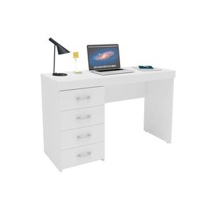Mesa Escrivaninha Juvenil Malta C/ 4 Gavetas Branco - Politorno