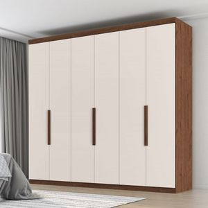 Guarda Roupa Casal 6 Portas 4 Gavetas Evidence Plus Jacaranda/off White
