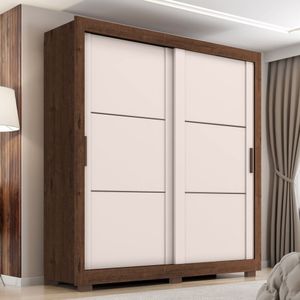 Guarda Roupa Casal 2 Portas 4 Gavetas Titanium Jacaranda/off White