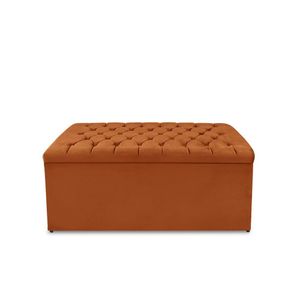 Calçadeira Baú Estofada Dunas Solteiro 90 Cm - Terra Cota