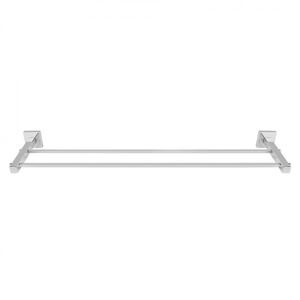 Porta Toalha De Banho Duplo 62Cm Inox Square Ducon Metais Cromado
