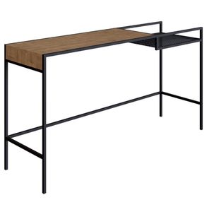 Aparador Dinâmico Industrial York Artesano 140 Cm (Largura) Em Mdp Vermont Com Nicho Aço Preto
