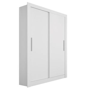 Guarda Roupa Solteiro Grande 2 Portas Glass Branco Caemmun