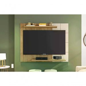 Painel Cross P/Tv Até 58" Buriti/off White Buriti/off White