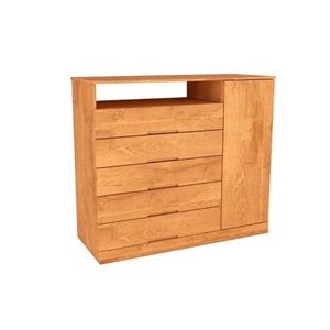 Cômoda De Quarto Portugal C/ 1 Porta 1 Nicho E 5 Gavetas Peroba - Europa