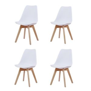 Kit 4 Cadeiras Leda Joly Rivatti Polipropileno Branco Base Madeira