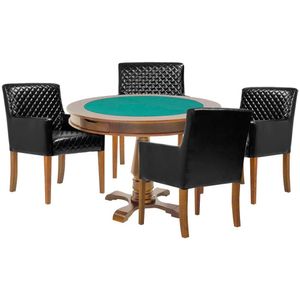 Mesa de Jogos Tampo Reversível com 4 Cadeiras