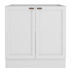 Balcão 2 Portas 80 Cm Sem Tampo Unna Poliman Branco