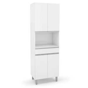 Paneleiro Duplo Nicho Para Micro-ondas Top Class Branco Branco
