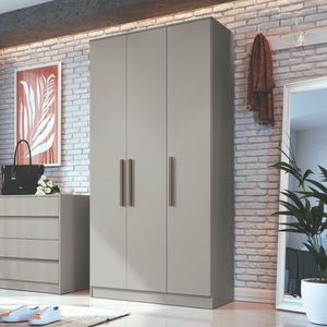 Guarda Roupa 3 Portas 2 Gavetas Urban Niquel/Niquel